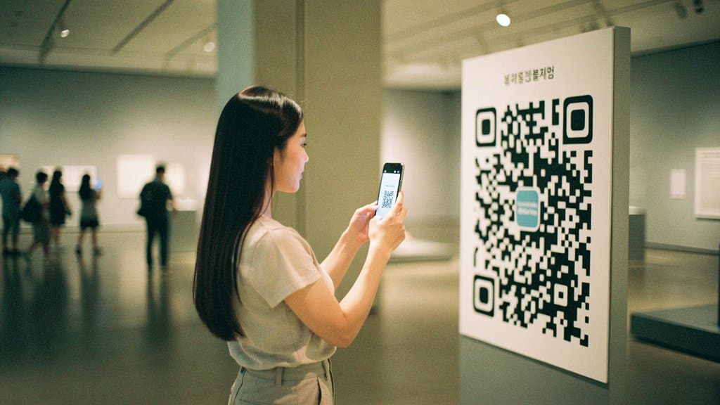 전시장 QR 입간판 스캔